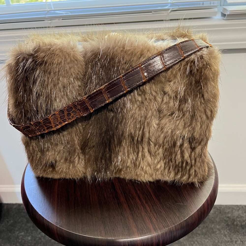 Vintage Leather and Fur handbag